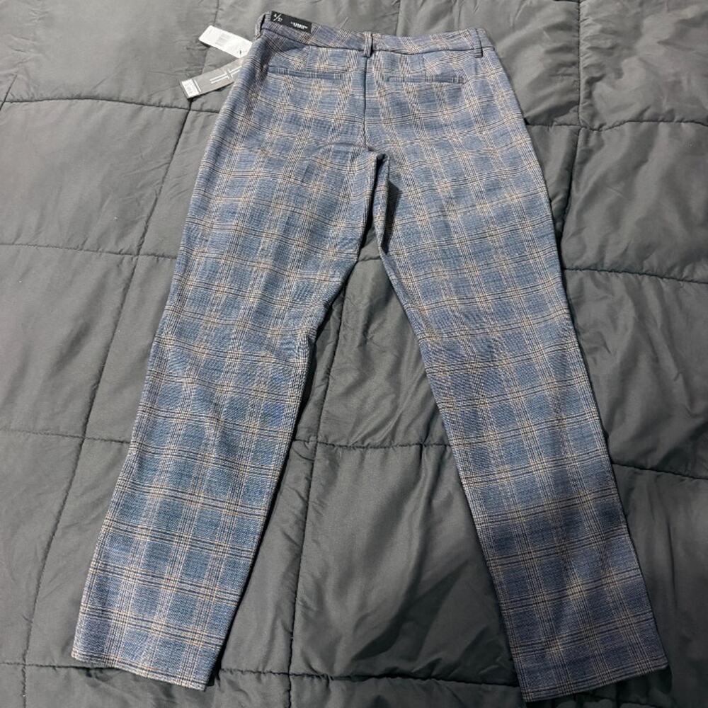NWT Liverpool Los Angeles Kelsey Trouser Plaid Pants Navy/Khaki 4/27 - Picture 5 of 5